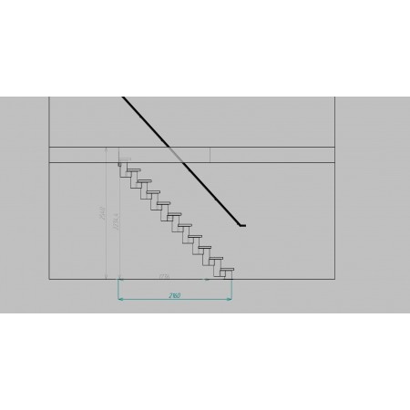 Прямая внутренняя лестница из металла и дерева для верхнего этажа, современный дизайн Linea SteelWood